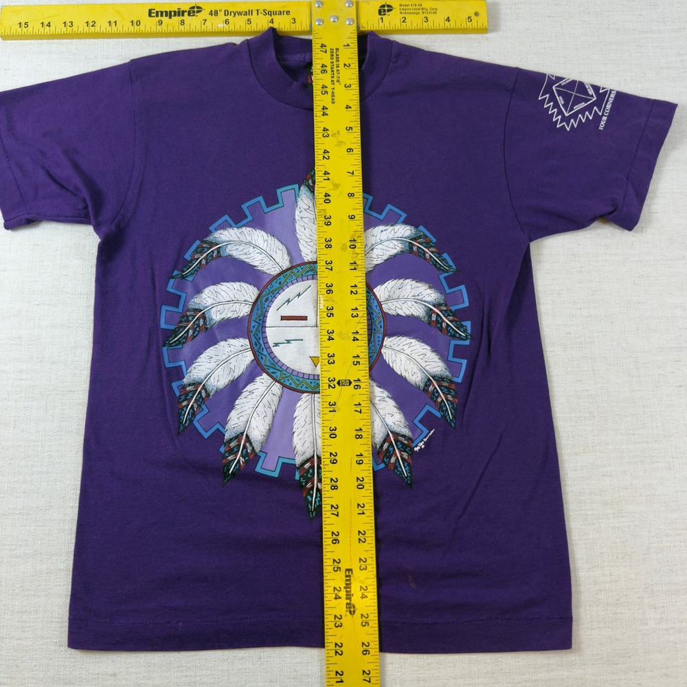 Vintage Fruit of the Loom Best T-Shirt Purple Southwestern Sun Face Graphic M - Picture 6 of 12
